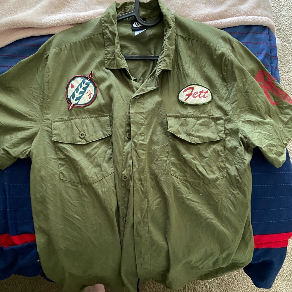 Boba Fett button up shirt w/ name tag